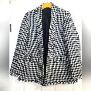 Express Houndstooth Checkered Women's Blazer - Large